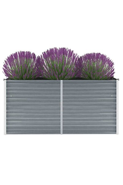 vidaxl Garden Raised Bed Galvanised Steel 160x40x77 cm Grey