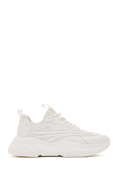 Derimod Γυναικείο λευκό sneaker με κορδόνια και χοντρή σόλα 26PFD430614