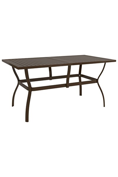 vidaxl Garden Table Brown 140x80x72 cm Steel