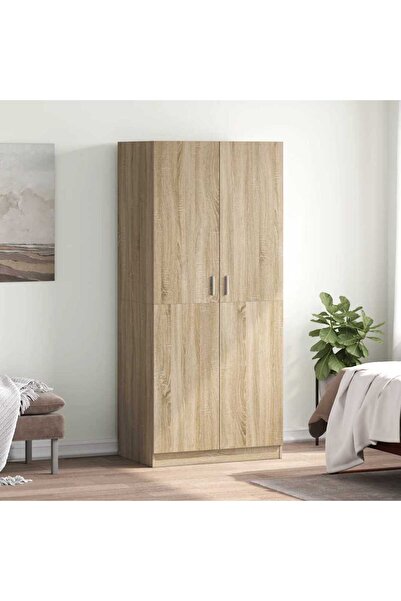 vidaxl Wardrobe Sonoma Oak 80x52x180 cm Engineered Wood