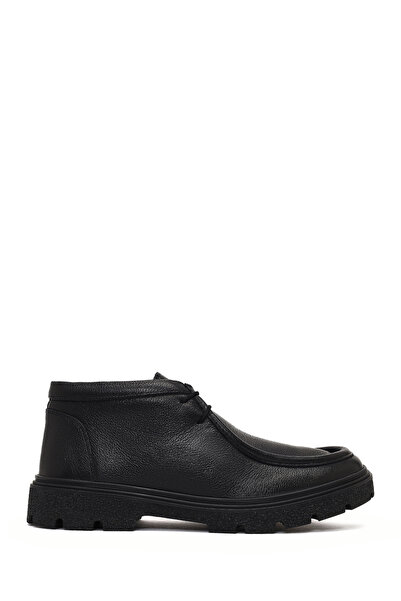 Derimod Men's Black Lace-Up Leather Casual Boots 25Wfd7009Ft