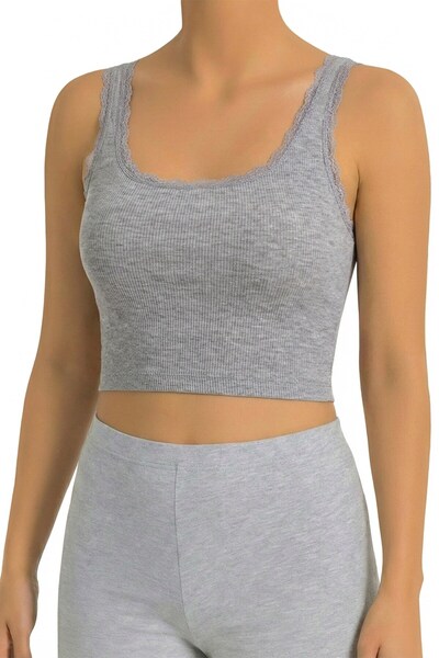 Öts Γυναικείο σουτιέν από βαμβακερό λύκρα με ραβδώσεις με χοντρό λουράκι