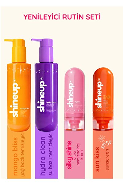 shineup Yenileyici Rutin Seti (Yüz Temizleme Yağı,Yüz Temizleme Jeli,Nemlendi...