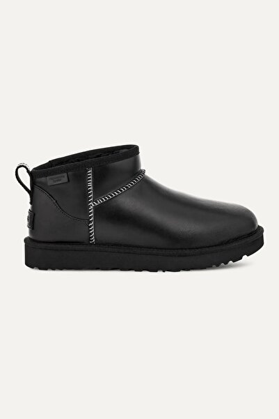 UGG Γυναικείες μαύρες μπότες Classic Ultra Mini Lthr Regen