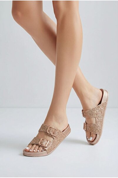 Alphus Κομψές γυναικείες καθημερινές παντόφλες Pienn με διπλή πόρπη και πέτρε...