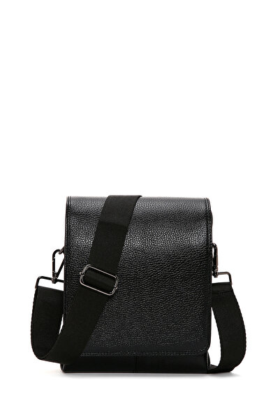 Derimod Ανδρική Μαύρη Δερμάτινη Τσάντα Messenger 23SBD3103FT