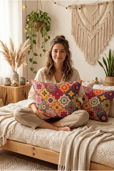 Menderes Home طقم أغطية وسائد Cotton Collection Ranforce، قطعتان، موديل Harmoni