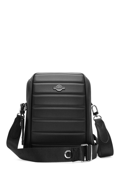 Derimod Ανδρική τσάντα χιαστί μαύρη D-Pack 24WBD30196F