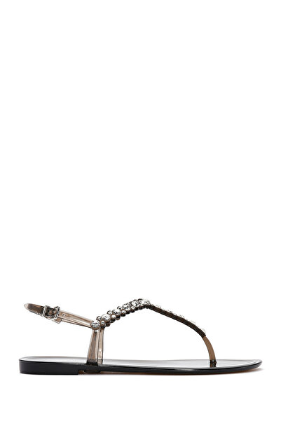 Derimod Γυναικεία Μαύρα Σανδάλια Σαγιονάρες Πέτρινα Ζελέ 25SFE4906PV