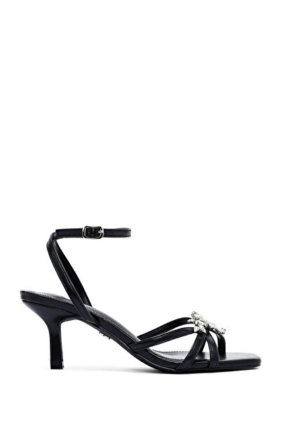 Derimod Γυναικεία Μαύρα Πέτρα με Πόρπη Αστραγάλου Λεπτά Παπούτσια με κοντό τα...