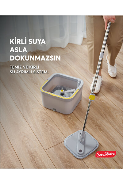 Ceraware Dual System Mop Seti Temiz Kirli Su Ayrımlı Hijyenik Temizlik Sistem...