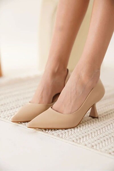 Generic Brand Women's nude leather heeled shoes tr08ms44b