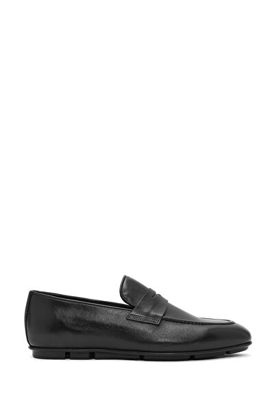 Derimod Loafer din piele neagră pentru bărbați 25SFD621018