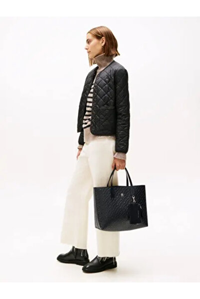 Tommy Hilfiger Γυναικεία τσάντα ώμου με χοντρό λουράκι TH με μεταλλικό λογότυ...