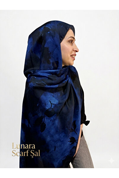 Lunara İpek Dokulu Gül Baskılı Şal