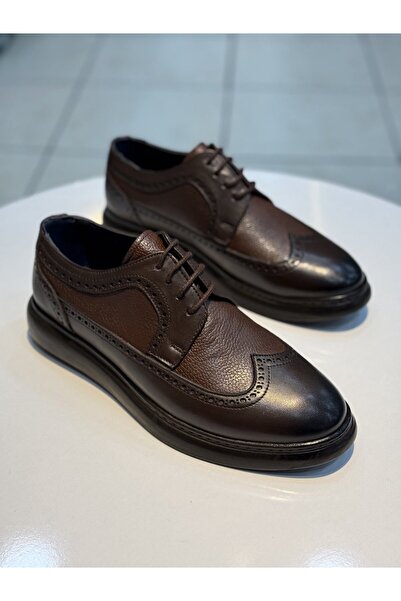Alphus Shoes Men's Genuine Leather Lace-Up Casual Shoes