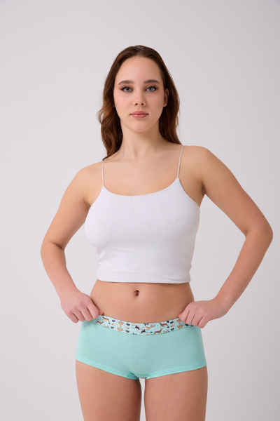 FRANCO RENZO Βαμβακερό Σετ Boyshort με στάμπα Lycra 3 τεμαχίων Γυναικεία εσώρ...