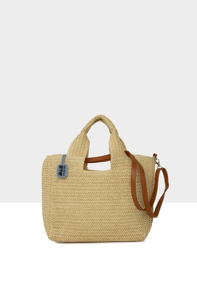 Bagmori Cream Women's Long Strap Handheld Straw Bag M000008775