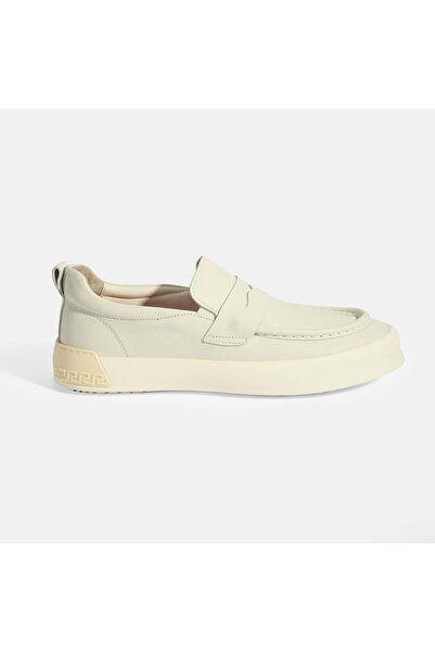 Desa Ανδρικό δερμάτινο loafer κρέμα slip-on