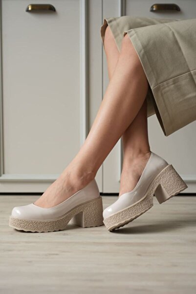 TRENDELLA Γυναικεία μπεζ λουστρίνι casual παπούτσια TR06MS04B