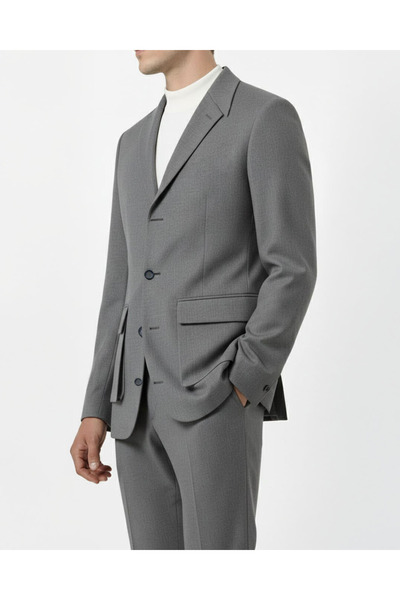 TerziAdemAltun Italian Style Men's Jacket Pants Sports Suit Gray T13230