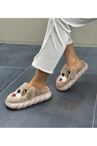 Akınal Bella Παντόφλες σπιτιού με βελούδινη χοντρή σόλα