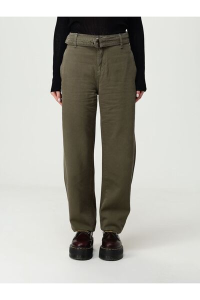 liu.jo Women's Comfortable Fit High Waist Wide Leg Khaki Trousers with Belt D...