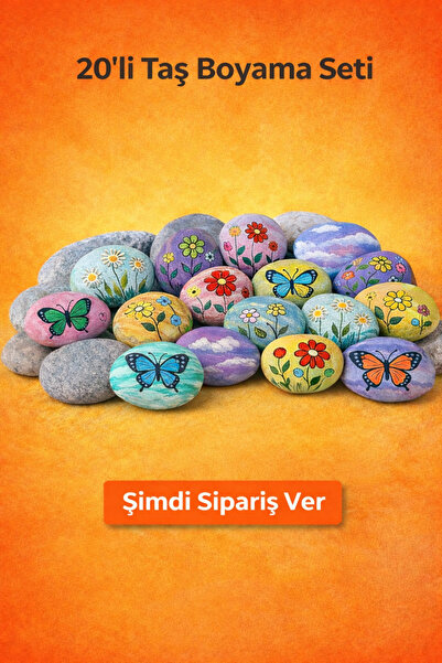 Yapısan 20'li Boyanabilir Hobi Boyama Taşları Orta Boy