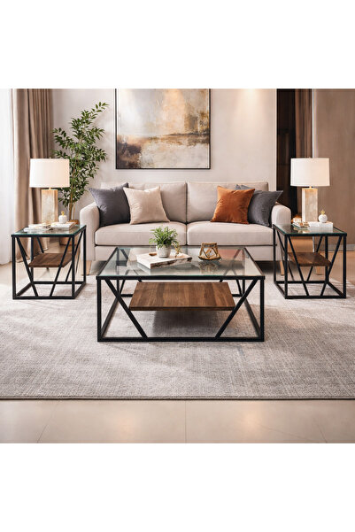 Generic 3-Piece Luxury Glass Serving Table Set