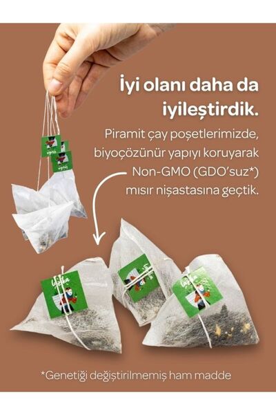 LAZİKA Hisli Harman Canfeza (Beije Çayı) 18'li PLA Poşet - Kırmızı Ginseng, Kakao, Hibiskus