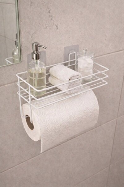 Sas Haus Χάρτινη θήκη για ρολό χαρτιού με αυτοκόλλητο ράφι, θήκη για χαρτοπετ...