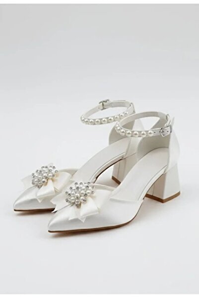 Alphus Κομψά γυναικεία παπούτσια Şah με κοντό τακούνι και περλέ αγκράφα