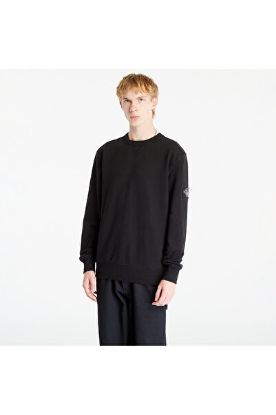 Calvin Klein Λεπτομερές λογότυπο ανδρικής μάρκας, μακρυμάνικο μαύρο φούτερ με...