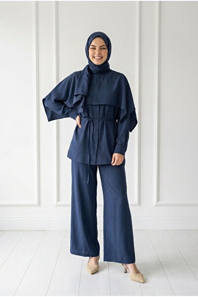 BENAHOLL Σετ Viyan Pelerinli Modal-BN4616 Ναυτικό Μπλε