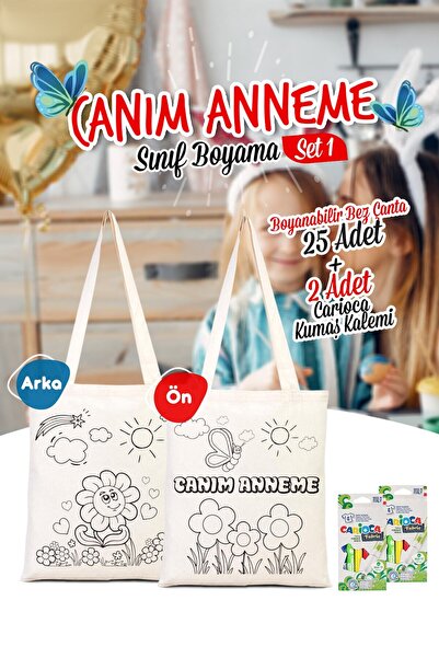Bammerz Canım Anneme Boyama Seti - 25 çanta + 2 carioca kalem
