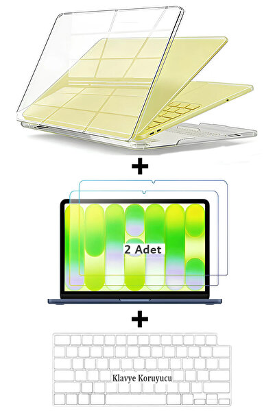 Nezih Case غطاء متوافق مع ماك بوك نيو 13 بوصة (A18-A18 Pro 2026) + 2 واقي شاش...