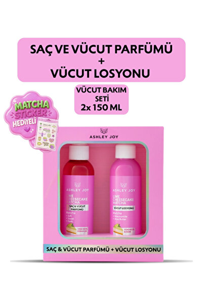 ASHLEY JOY Lime Cheesecake Matcha Saç Parfümü + Niacinamide İçeren Vücut Losy...