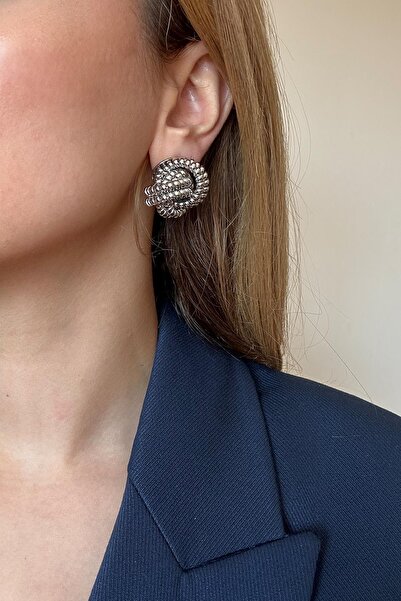 New Obsessions Antique Silver Knot Earrings