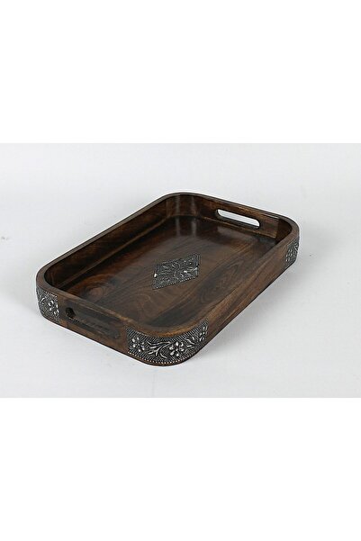 Otantik Çarşı Ahşap Dikdörtgen Tepsi 34x23x4,5 cm.