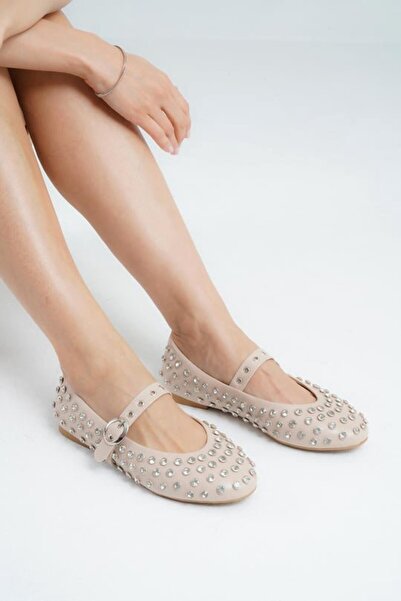 Hacıoğlu Ayakkabı Κομψές γυναικείες μπαλαρίνες Vollex Imported Stone