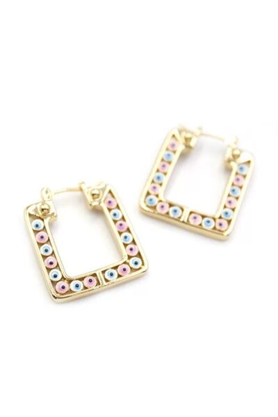 OEM Square Evil Eye Earrings - Gold