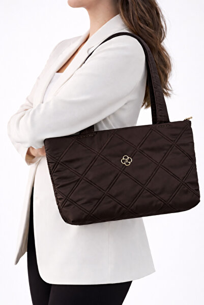 zetus Γυναικεία τσάντα χειρός και ώμου Laura Model σε καφέ χρώμα