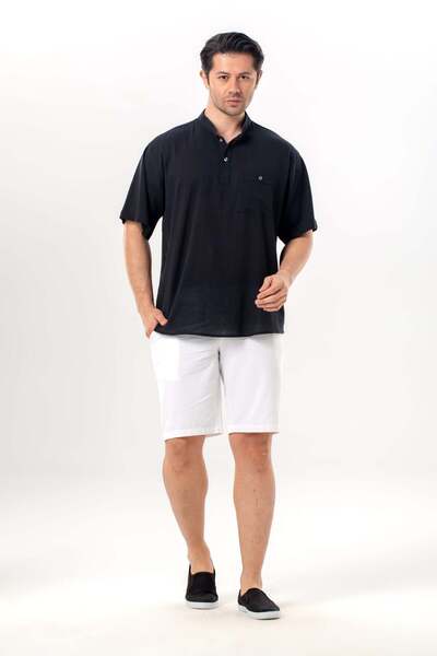 Eliş Şile Bezi Ανδρικό κοντομάνικο μπλουζάκι, μαύρο μοντέλο 3003