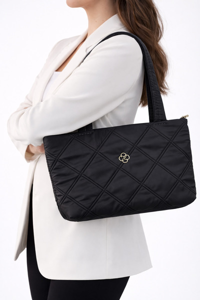 zetus Laura Model Μαύρη γυναικεία τσάντα χειρός και ώμου