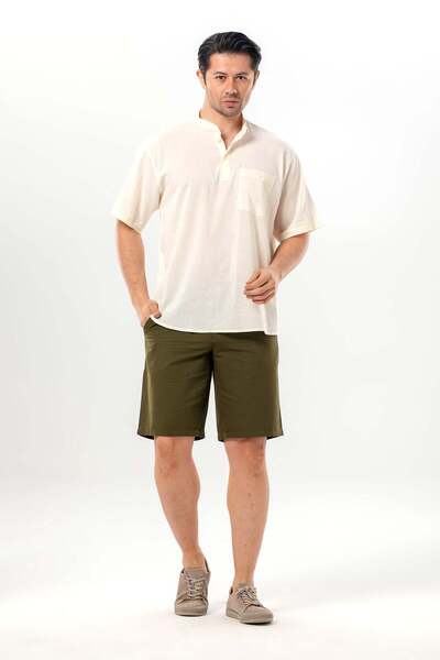 Eliş Şile Bezi Ανδρικό καλοκαιρινό μπλουζάκι - κοντό μανίκι, ύφασμα Sile, μον...