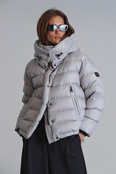 Lufian Γυναικείο παλτό από ροζ φτερό χήνας Stone