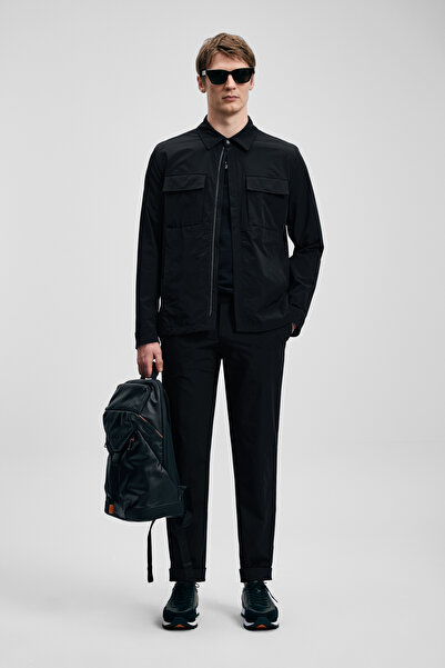 Lufian Ανδρικό πουκάμισο-μπουφάν Beck σε μαύρο χρώμα