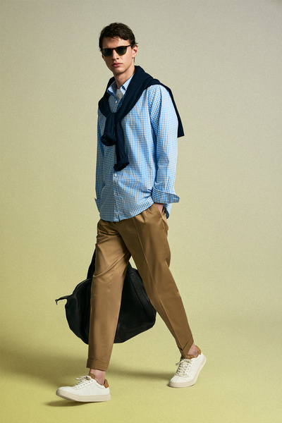 Lufian Ανδρικό πουκάμισο Marco Basic σε κανονική εφαρμογή, μπλε