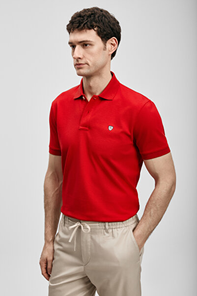 Lufian Laon Smart Ανδρικό μπλουζάκι πόλο κόκκινο