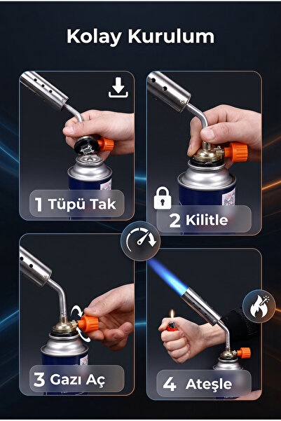 MAKAMP Mini Pürmüz Torch 1200°C+ Gazlı Alev Ayarlı